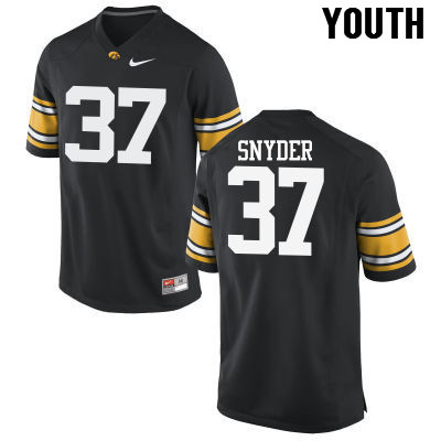 Youth Iowa Hawkeyes #37 Brandon Snyder College Football Jerseys-Black